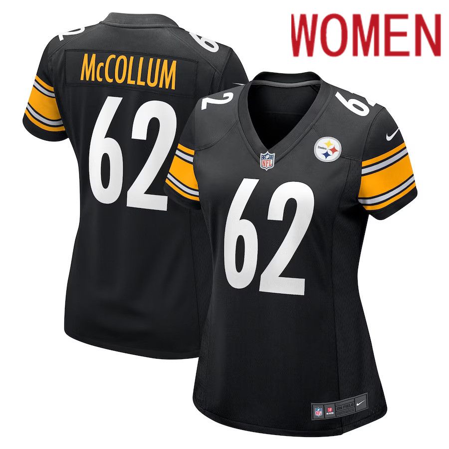 Women Pittsburgh Steelers #62 Ryan McCollum Nike Black Game Player NFL Jersey->women nfl jersey->Women Jersey